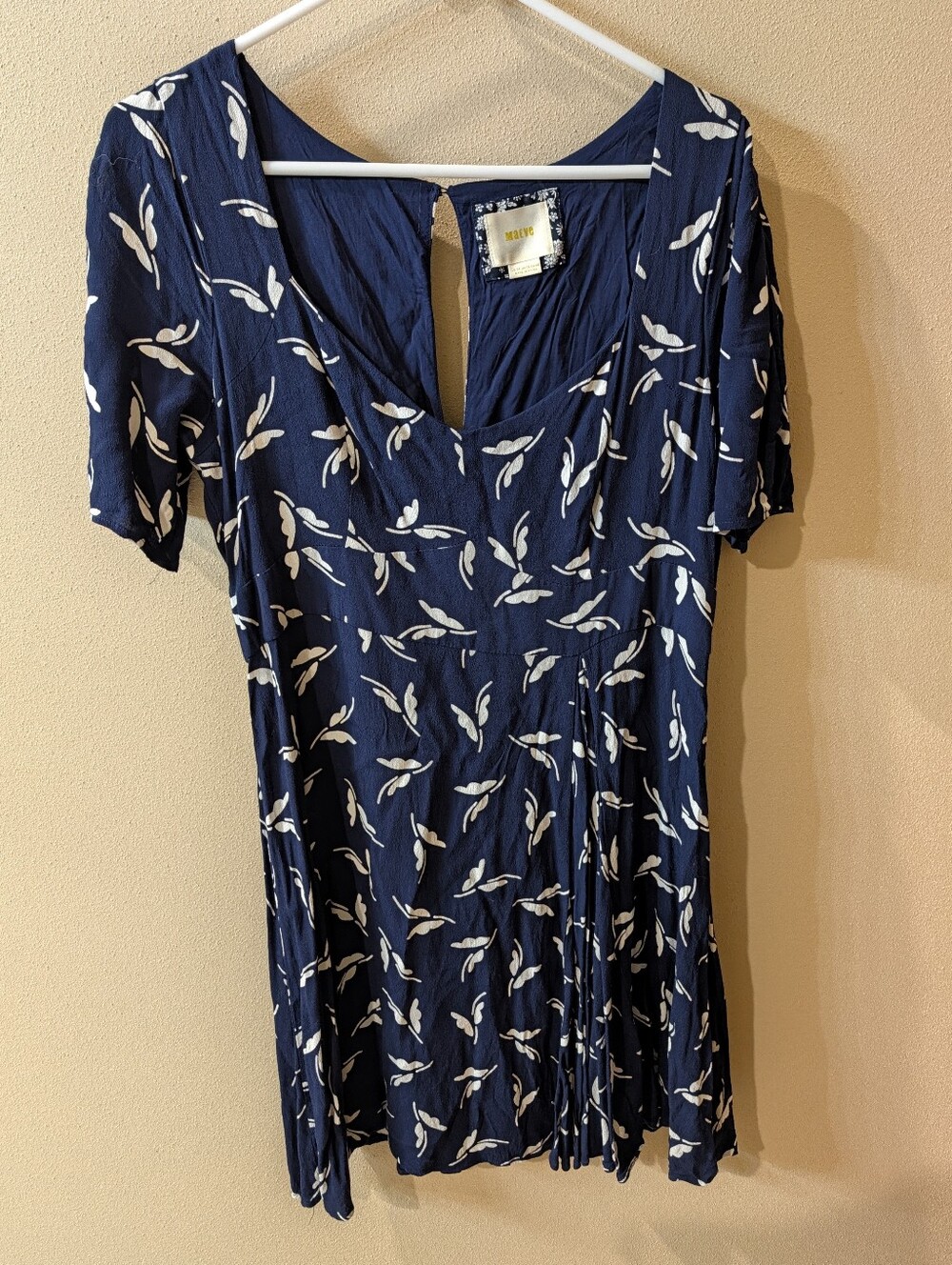 Maeve Navy Dress with White Floral Butterfly Print